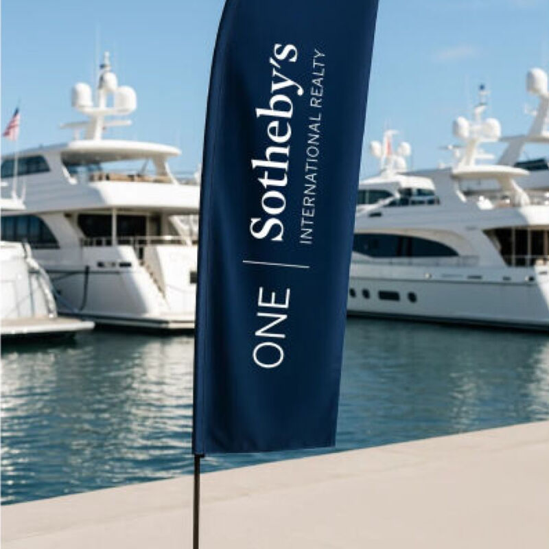 7.5' Value Blade Sail Sign Flag Kit Single-Sided CrossBase Thumbnail